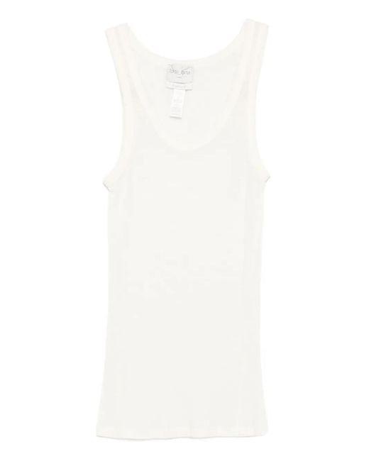 Forte Forte White Wool Ribbed American Tank Top