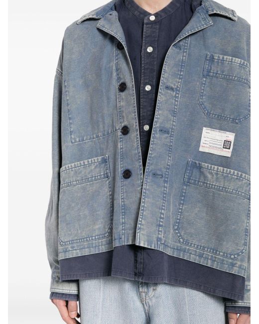 Maison Mihara Yasuhiro Jeans-Hemdjacke im Layering-Look in Blue für Herren