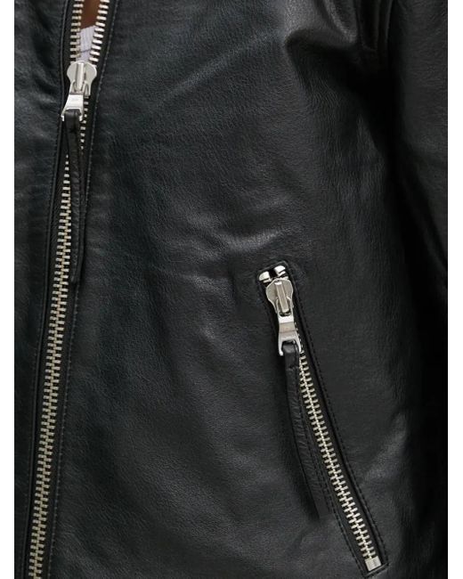Won Hundred Black Zip-Up Leather Jacket