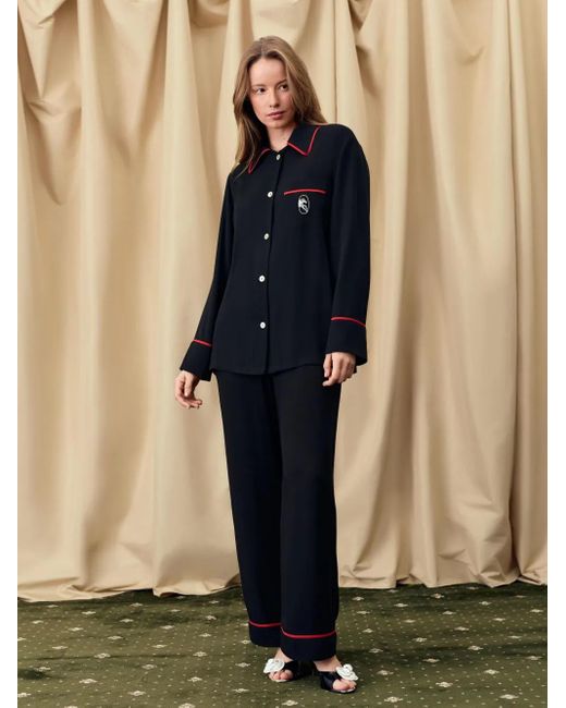 Sleeper Finnegan Pajama Shirt Black
