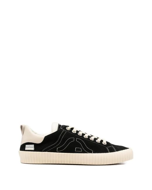 Springa Black Wavy Logo-Appliqué Sneakers for men