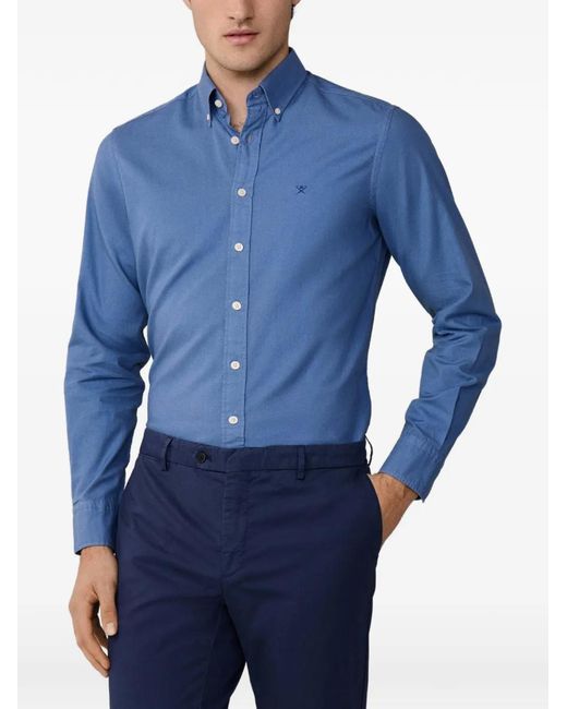 Hackett Blue Button-Down Oxford Shirt for men