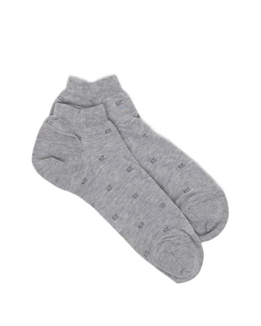 Zegna Gray Iconic Socks for men