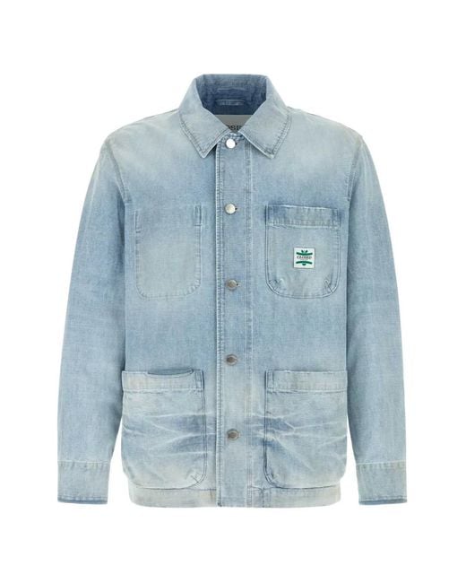 Closed Blue Logo-Patch Denim Jacket for men