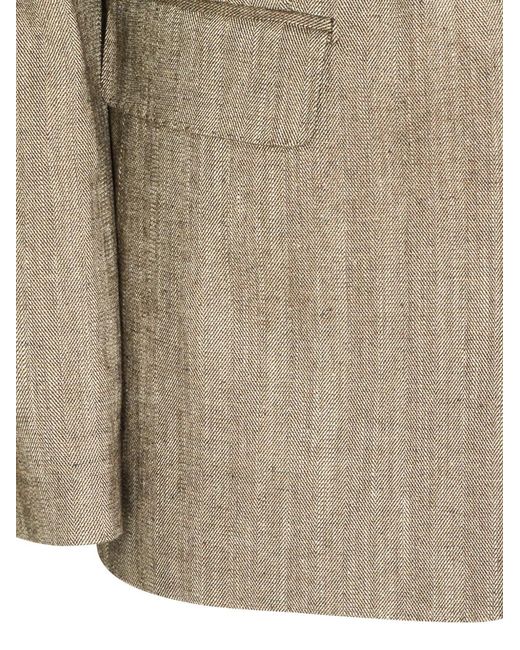 Tagliatore Natural Herringbone-Pattern Suit