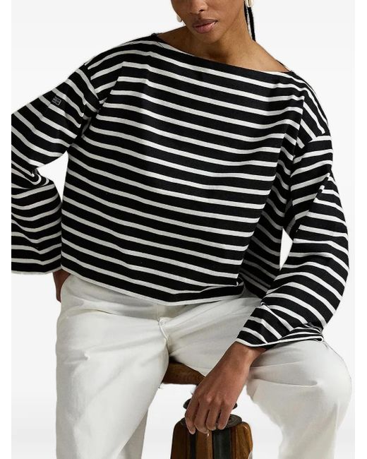 Polo Ralph Lauren Black Breton-Stripe Top