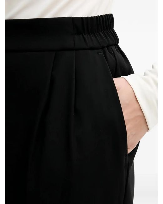 Sisley Black Elasticated Pleated Trousers