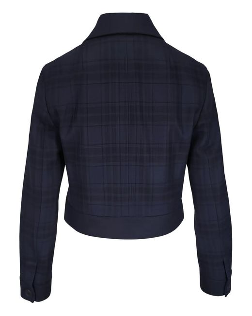 Akris Blue Lewitt Checked Jacket