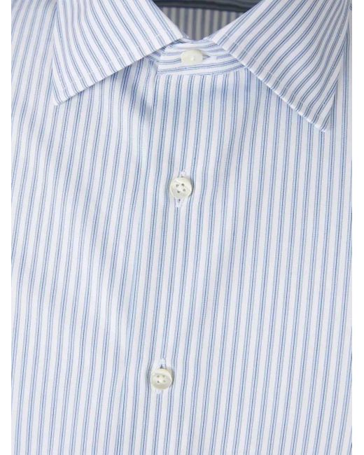 Canali Blue Stripe-Pattern Shirt for men