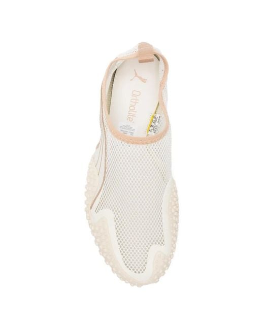 PUMA White Mostro Flex Round-Toe Sneakers