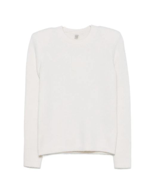 Totême White Crew-Neck Sweater