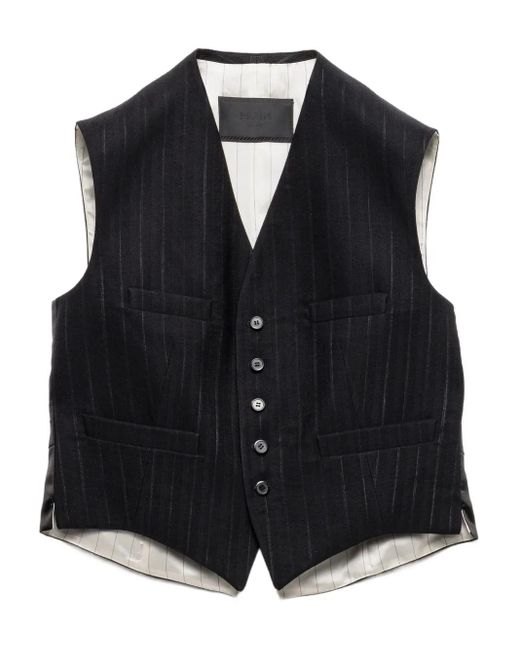 Chaleco a rayas diplomáticas Prada de hombre de color Black