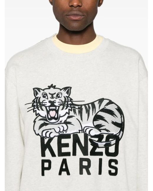 メンズ KENZO Happy Tiger スウェットシャツ White