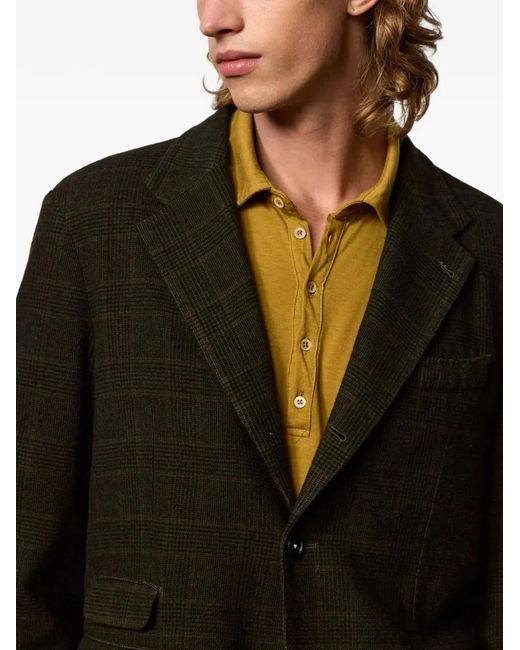 Massimo Alba Black Prince Of Wales Virgin Wool Jacket for men