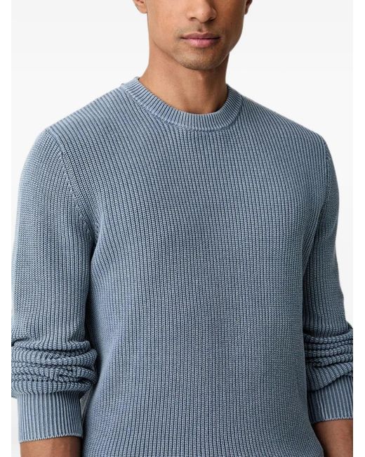 Guess Gerippter Pullover Mit Logo-Patch in Blue für Herren
