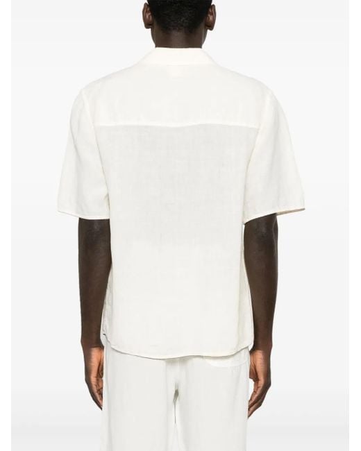 メンズ 120% Lino リネンシャツ White