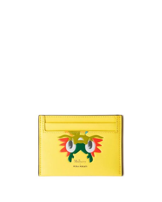 Mulberry Yellow X Mira Mikati Dragon-print Leather Cardholder