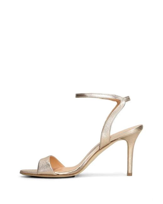 The Seller White Metallic-Effect Buckle-Fastening Sandals