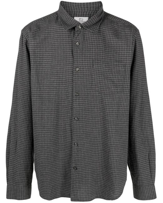 Woolrich Gray Gingham-Check Cotton Shirt for men