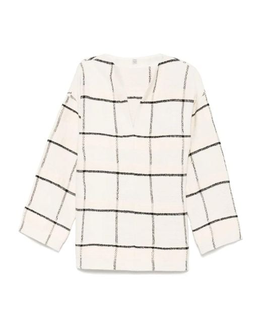 Túnica a cuadros Totême  de color White
