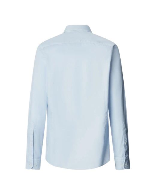 Hackett Blue Brompton Button-Down Collar Garment-Dyed Shirt for men