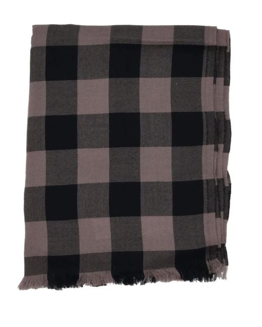 Rick Owens Black Checked-Pattern Scarf for men