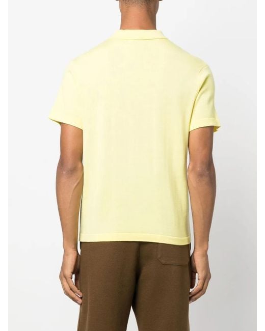 Nanushka Yellow Short-Sleeve Merino Polo Shirt for men