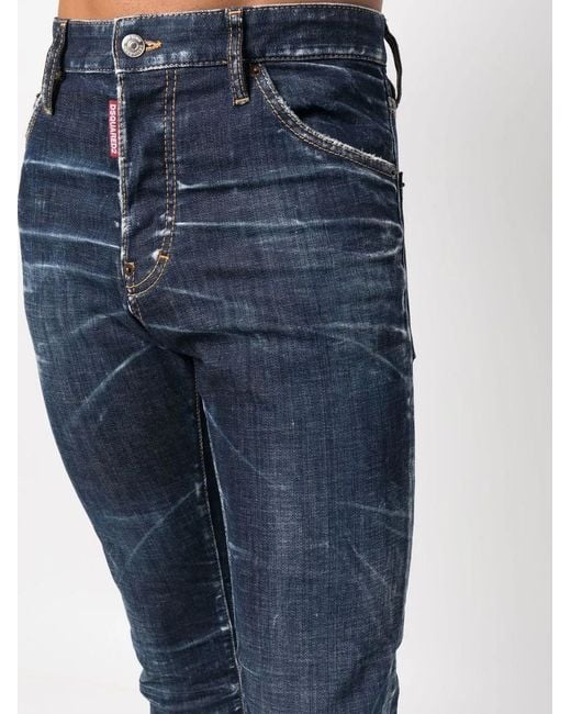 Jean Slim À Patch Logo DSquared² pour homme en coloris Blue