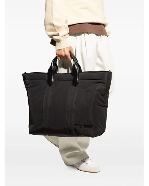 Jacquemus Black The Bambino Padded Leather-Handle Tote Bag for men