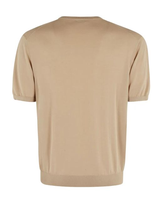 Malo Natural Short-Sleeve Knitted Top for men