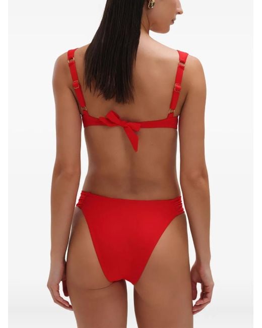 Noire Swimwear Red Ruched Balconette Bikini