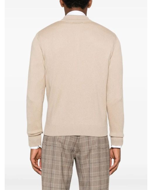 Ernest W. Baker Natural Cable-Knit Collared Cardigan for men