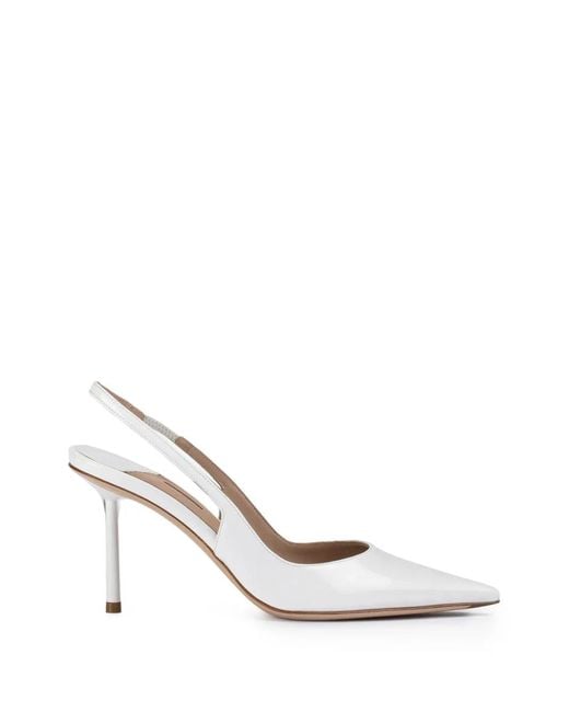Le Silla White Bella Slingback Pumps