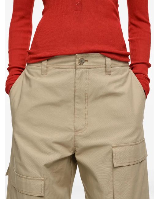 Bimba Y Lola White Cargo-Pocket Trousers