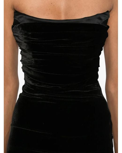 Amen Black Schulterfreies Kleid mit Raffungen