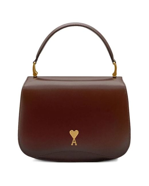 AMI Brown Schultertasche mit Herz-Logo