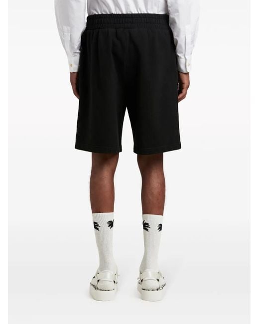Palm Angels Black Logo-print Cotton Track Shorts for men