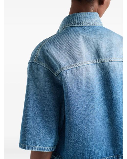 Prada Blouse Met Logo in het Blue
