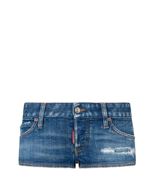 DSquared² Medium Trucker Hot Pants in het Blue