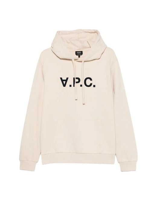 A.P.C. White Logo-Print Hoodie for men