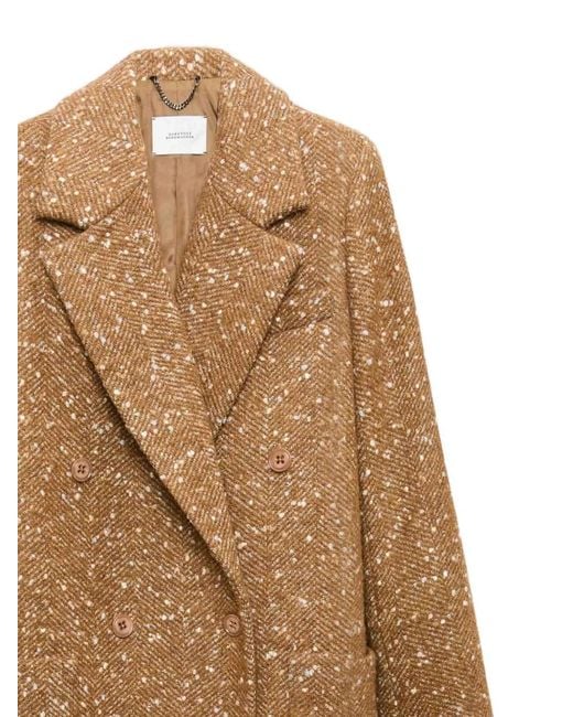 Dorothee Schumacher Natural Double-Breasted Tweed Coat