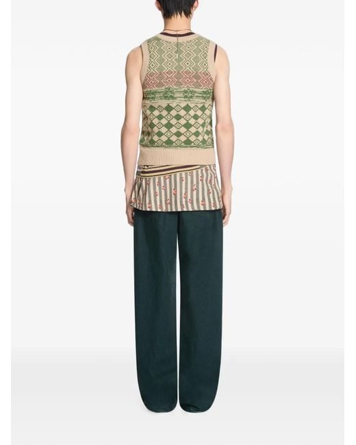 Dries Van Noten Natural Jacquard Wool Sweater for men