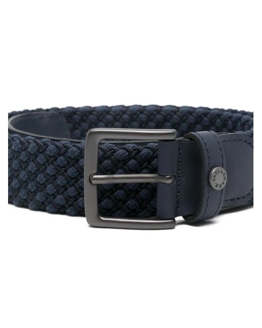 Paul & Shark Blue Woven Leather Belt for men