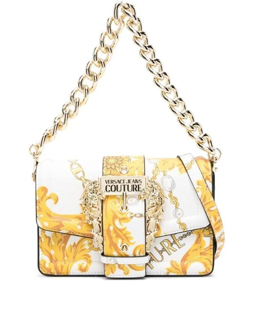 Versace Jeans Couture Metallic Chain Couture-Print Crossbody Bag