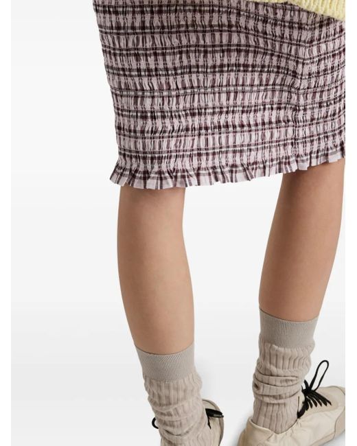 Prada Gesmockte Mini-Rok in het Purple