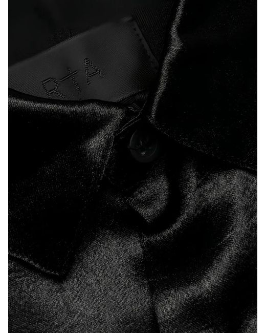 RTA Black Malcom Crocodile-Effect Satin Shirt for men