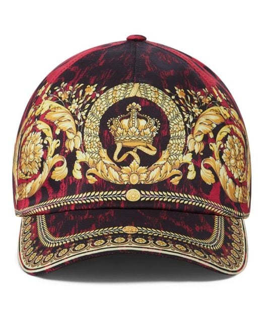 メンズ Versace Wild Barocco キャップ Red