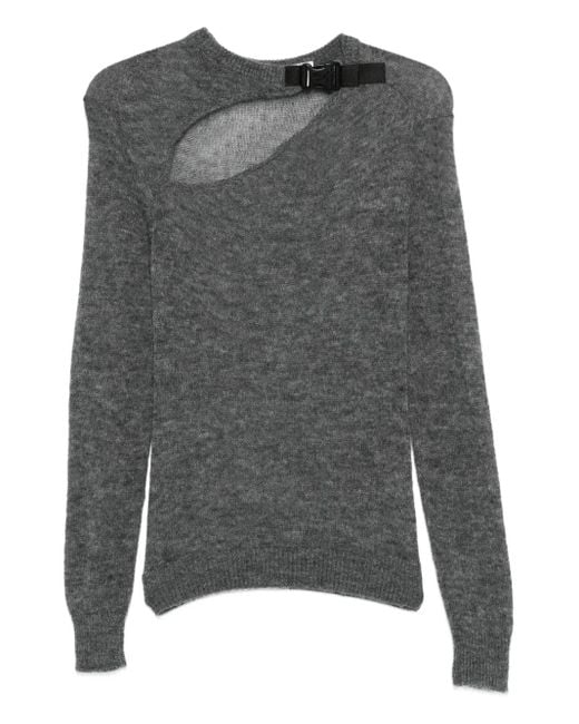 Coperni Gray Cut-Out Buckle Sweater