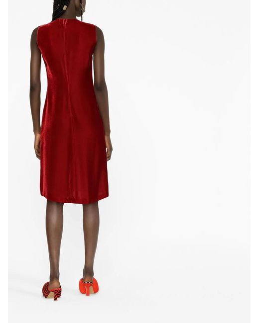 Stella McCartney Red Patchwork Sleeveless Dress