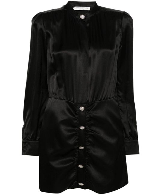 Alessandra Rich Black Silk Mini Dress